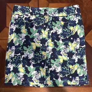 ANN TAYLOR Navy Floral Flower Print Pencil skirt Size 8